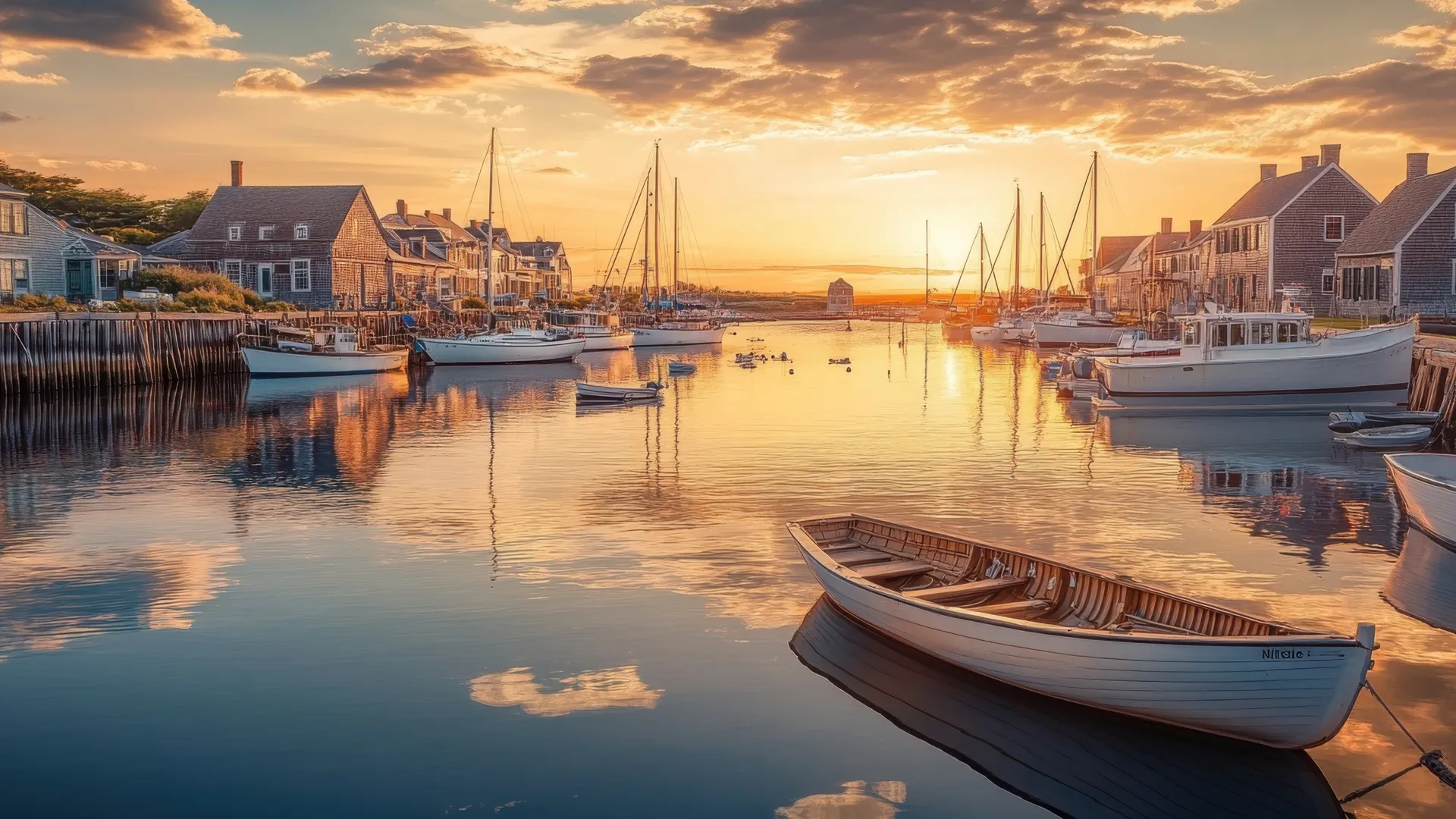 Sunset in the harbor